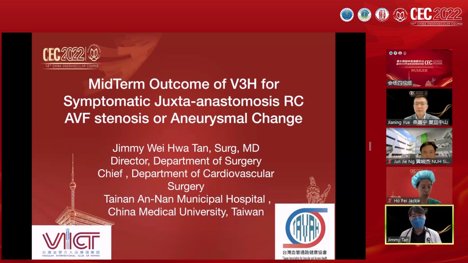 MidTerm Outcome of V3H for Symptomatic Juxta-anastomosis RC AVF stenosis or Aneurysmal Change-Jimmy Tan